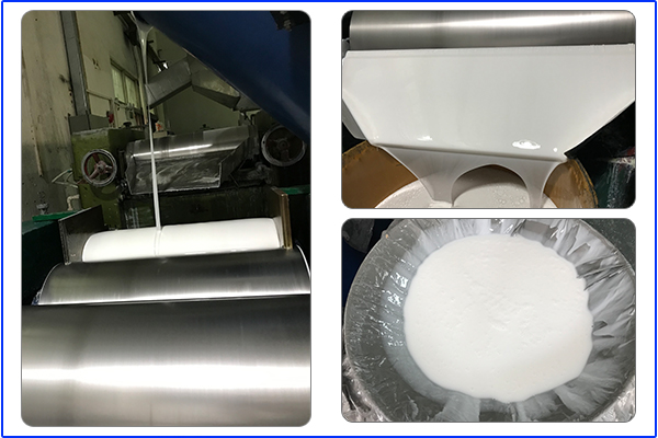 碾壓、過濾液體膠步驟